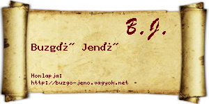 Buzgó Jenő névjegykártya